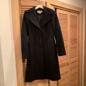 Michael Kors Black Wool Peacoat